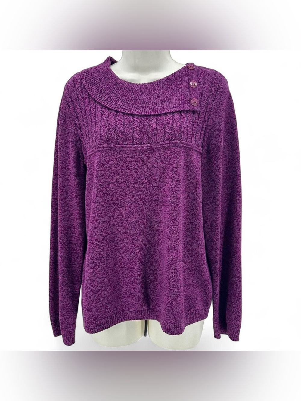 Christopher & Banks purple fold over sweater